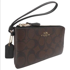 Coach Double Zipper Wristlet Wallet
